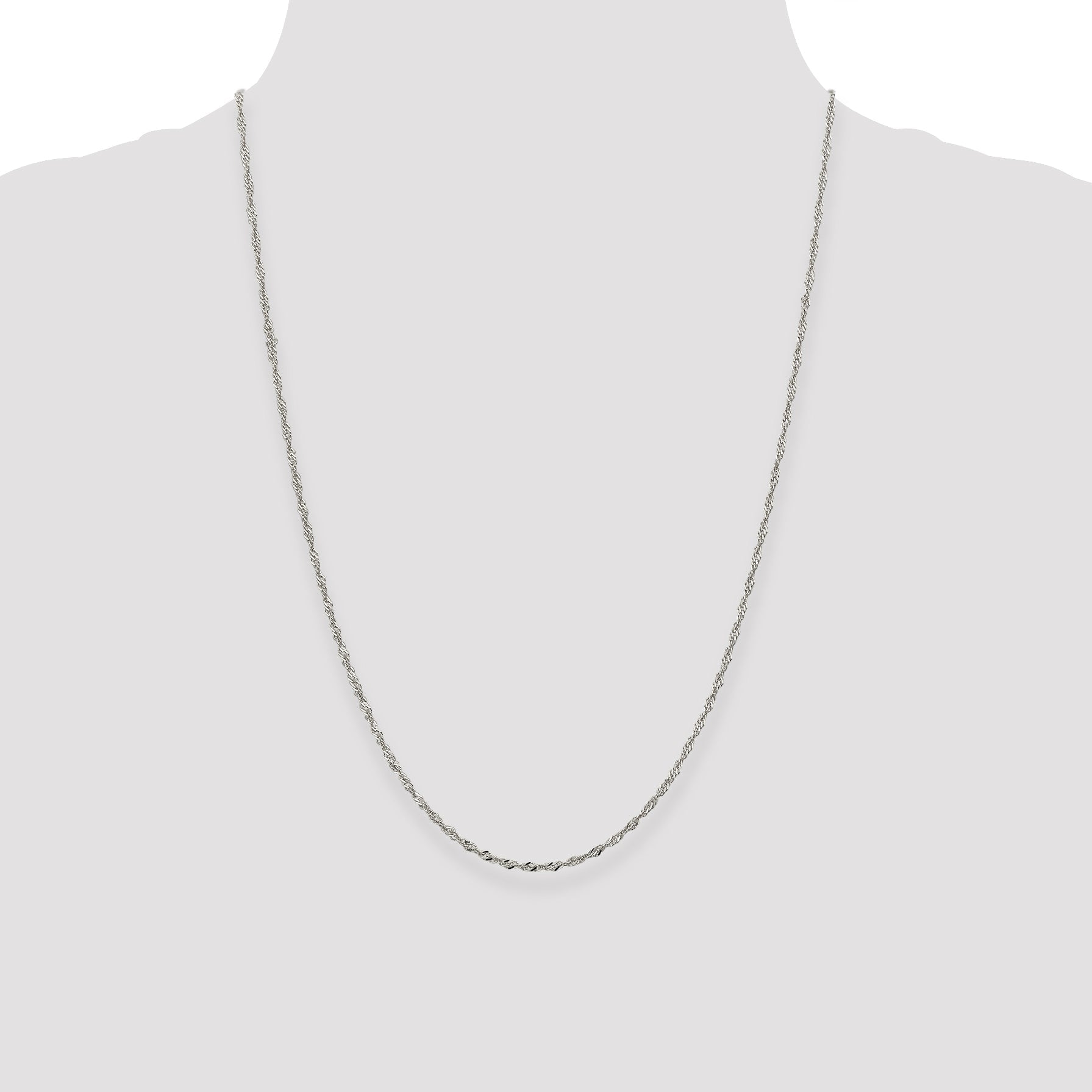 24 Inch Sterling Silver 2mm Singapore Chain Necklace