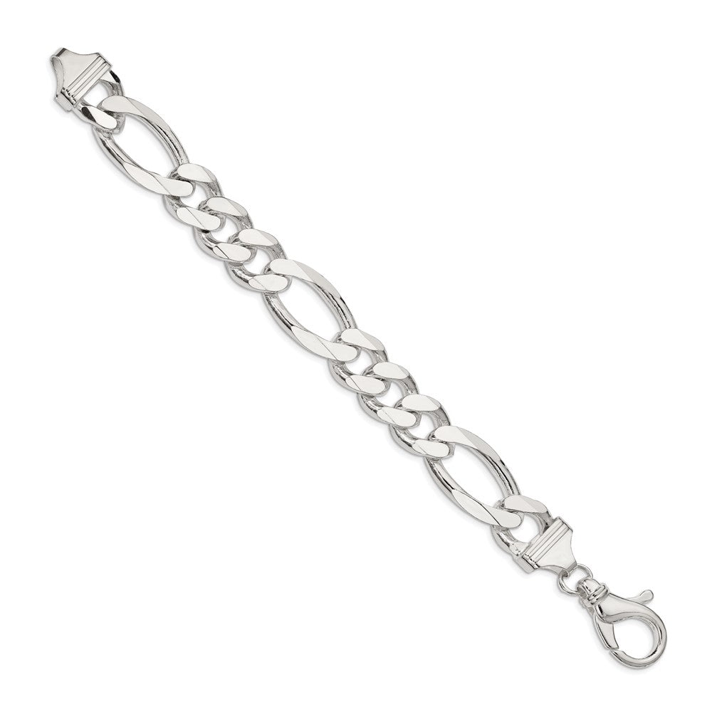 10 Inch Sterling Silver 15mm Figaro Chain Bracelet
