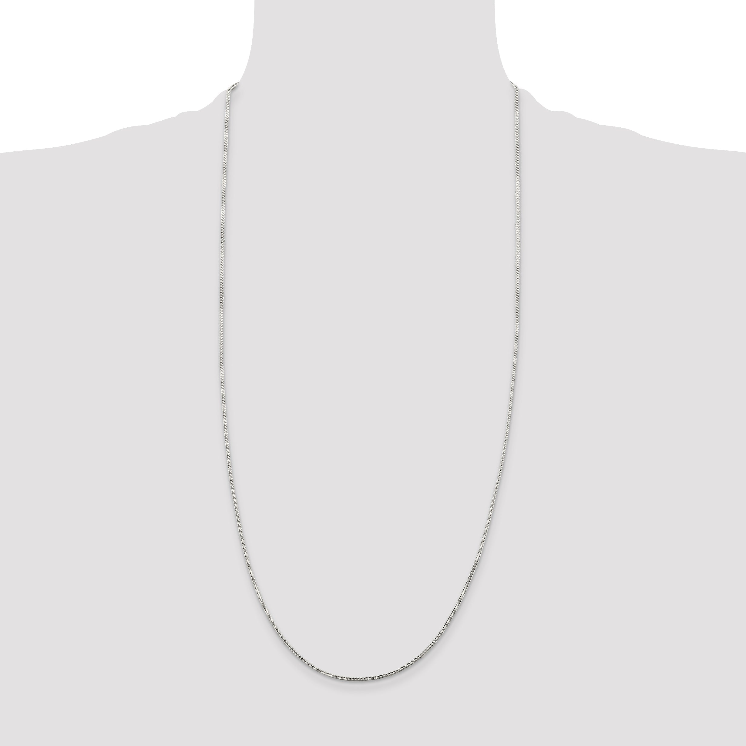 30 Inch Sterling Silver 1.45mm Diamond-Cut Round Franco Chain Necklace