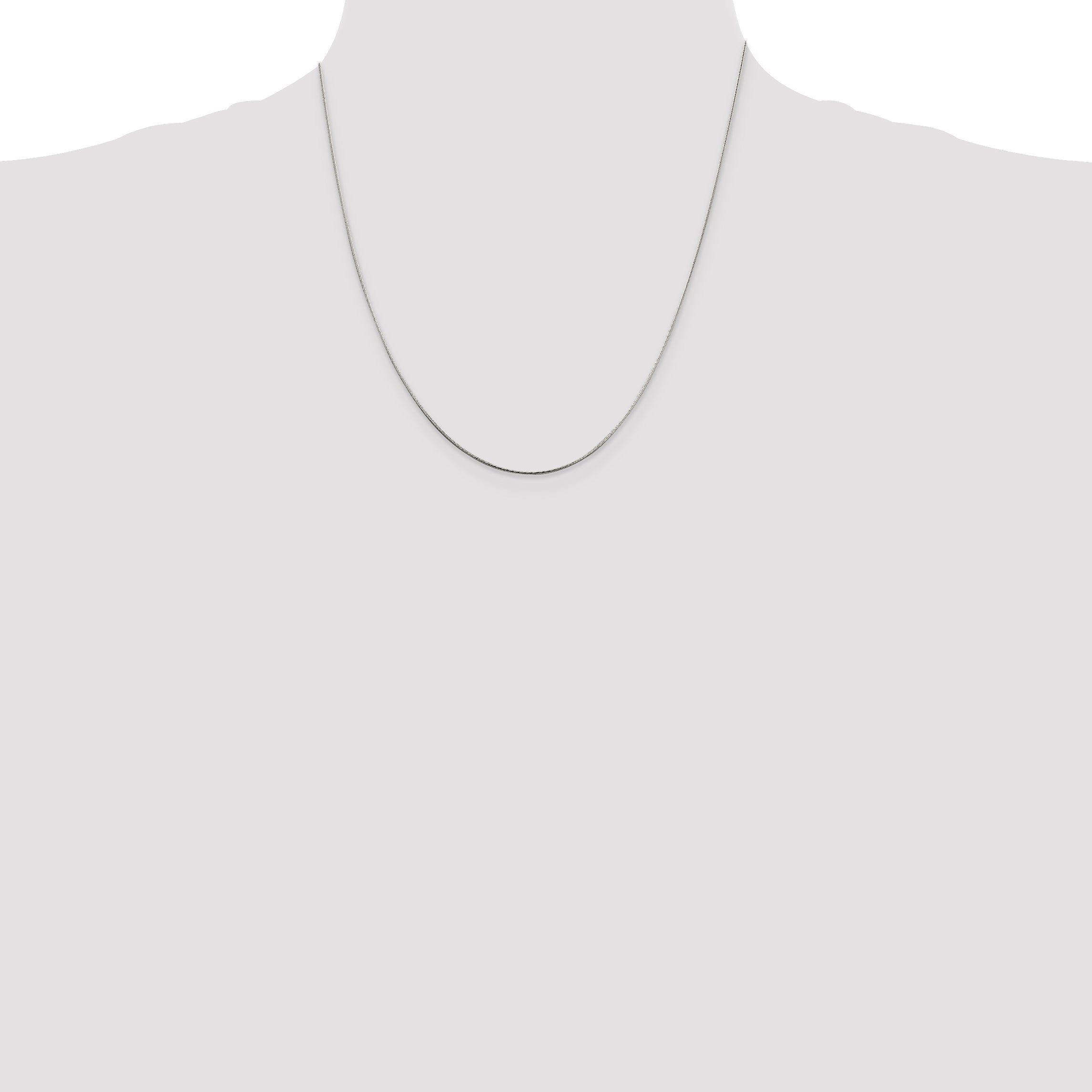 20 Inch Sterling Silver .85mm Diamond-Cut Snake Chain Necklace