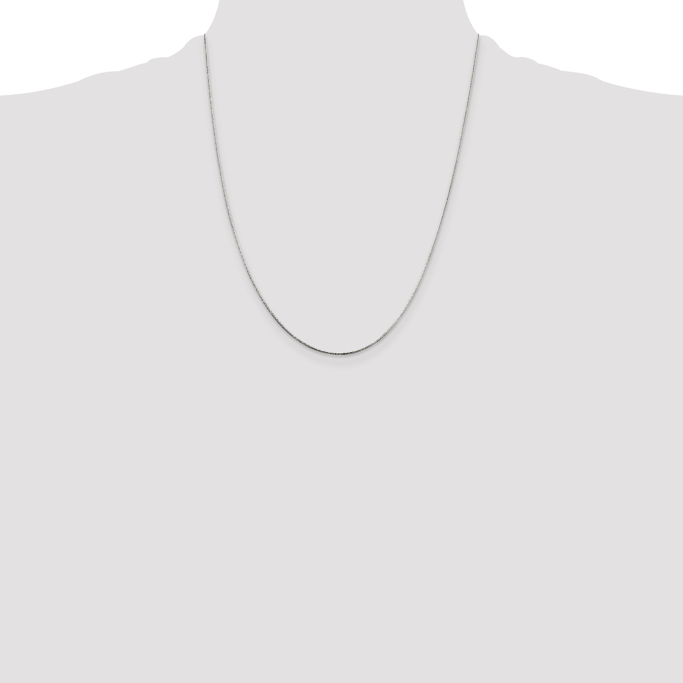 22 Inch Sterling Silver .85mm Diamond-Cut Snake Chain Necklace