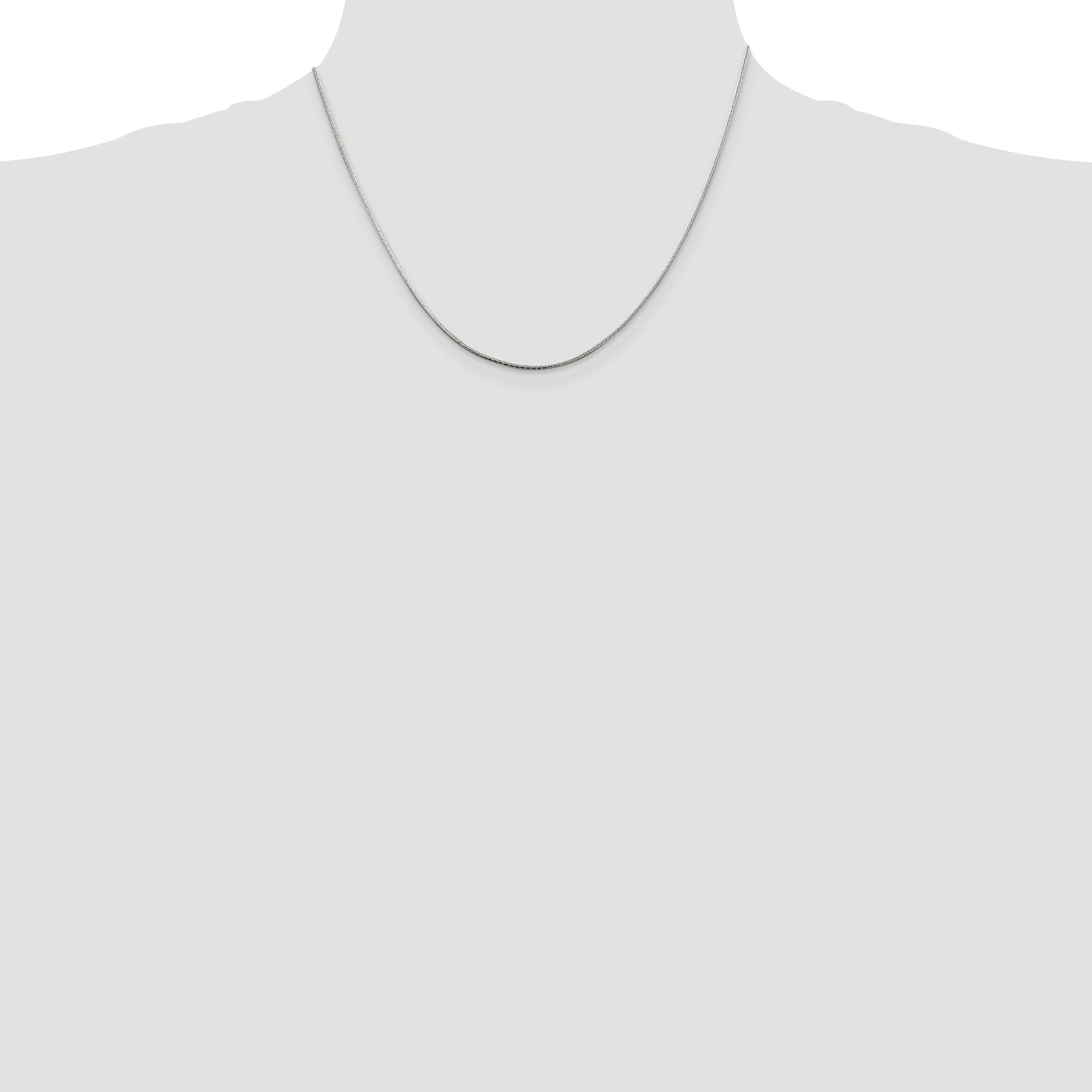 18 Inch Sterling Silver 1.25mm Diamond-Cut Snake Chain Necklace