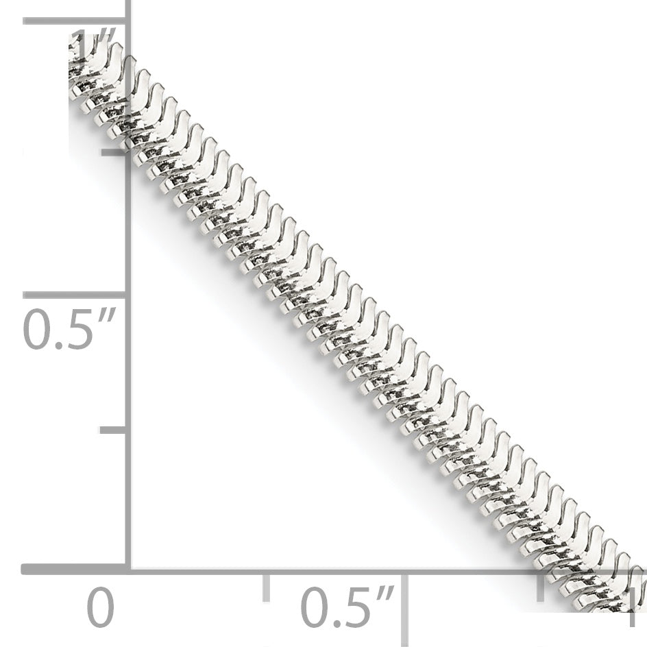 30 Inch Sterling Silver 3.3mm Flat Oval Snake Chain Necklace