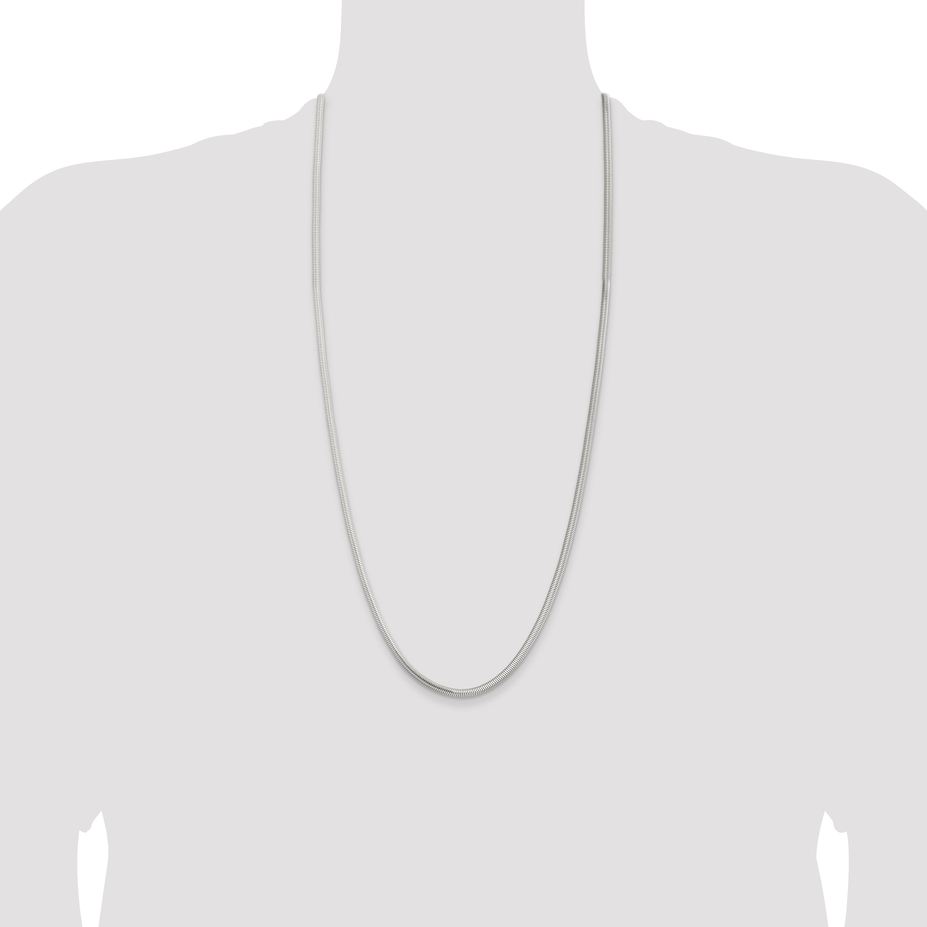 30 Inch Sterling Silver 3.5mm 6-Sided Oval Snake Chain Necklace