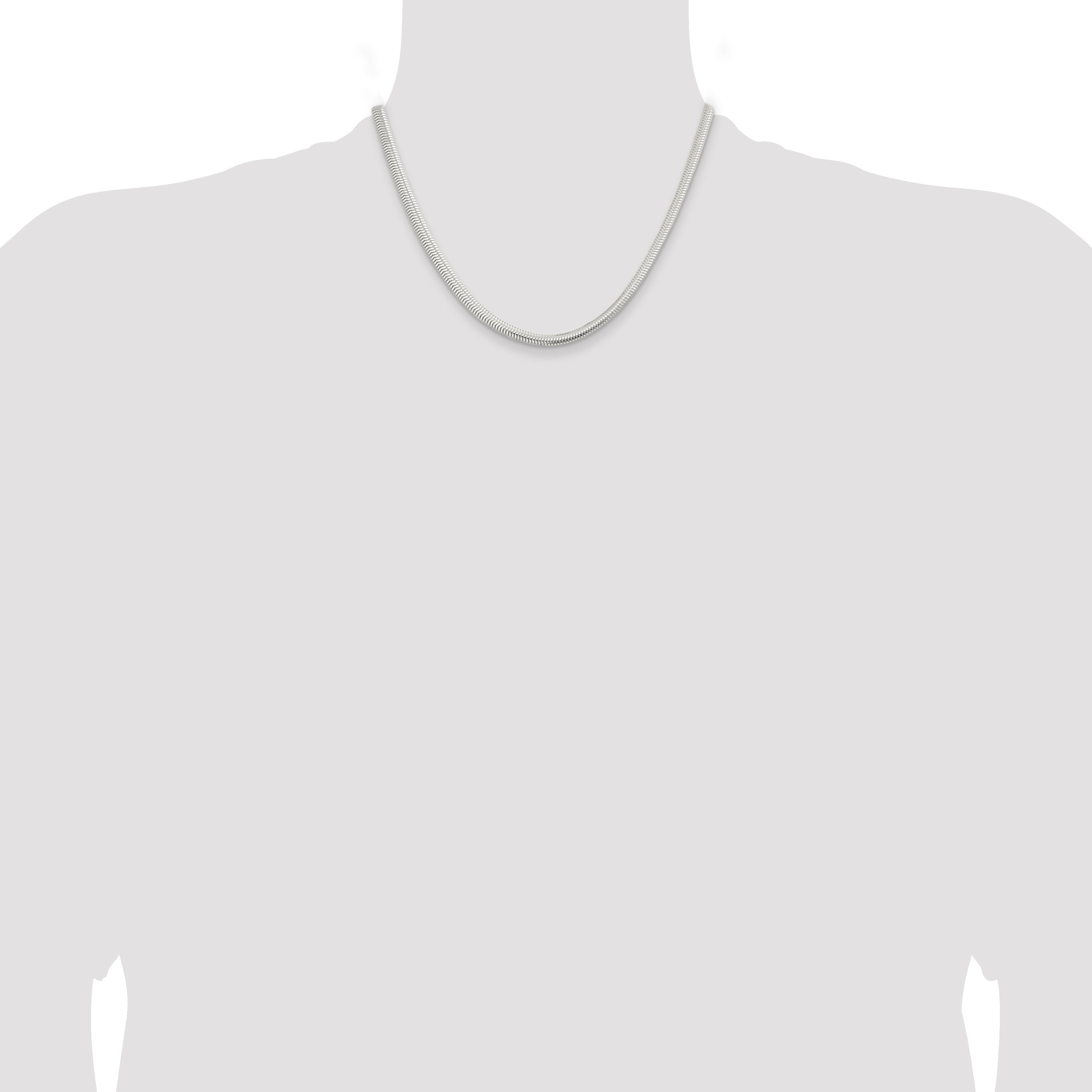 18 Inch Sterling Silver 5mm 6-Sided Oval Snake Chain Necklace