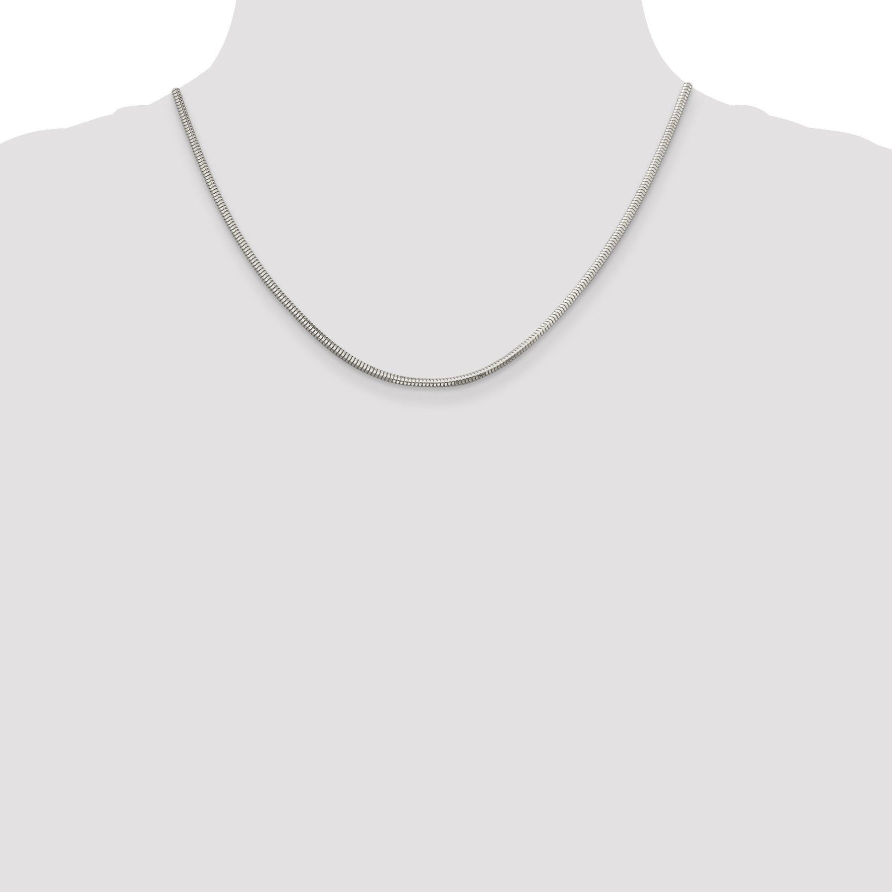 18 Inch Sterling Silver 2.5mm Diamond-Cut Snake Chain Necklace