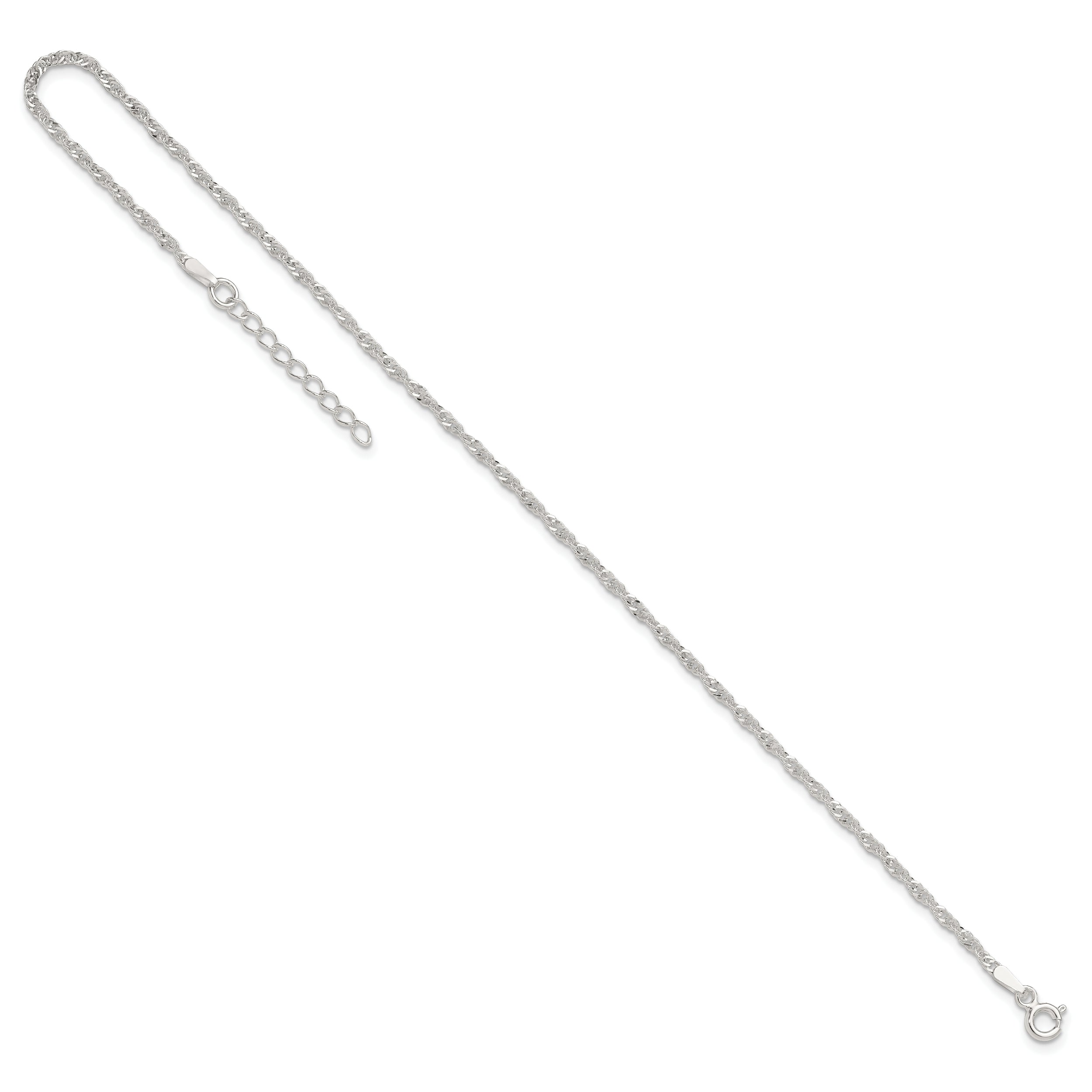 9 Inch Sterling Silver In Singapore Plus 1In Ext. Chain Anklet