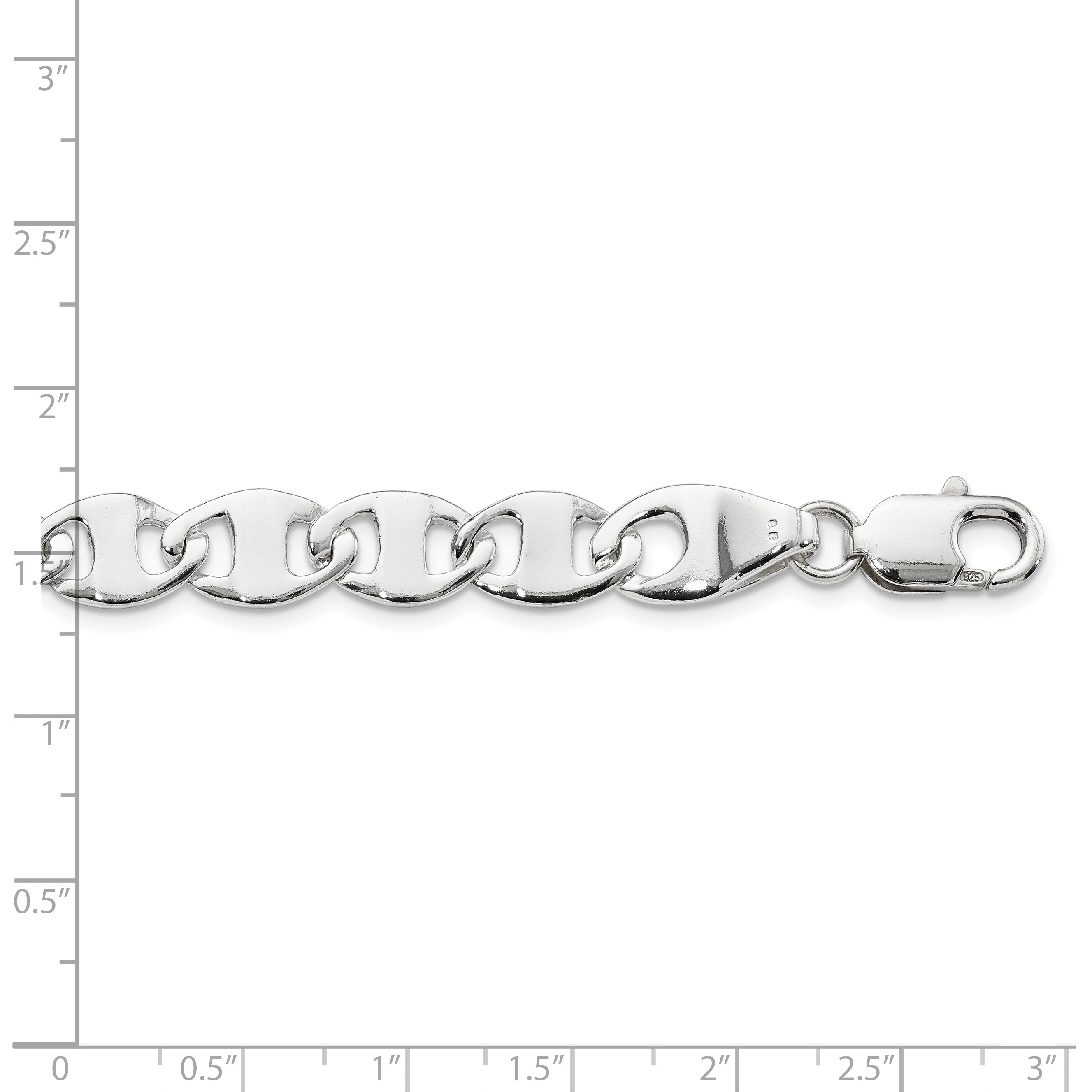 18 Inch Sterling Silver 9mm Fancy Anchor Link Chain Necklace