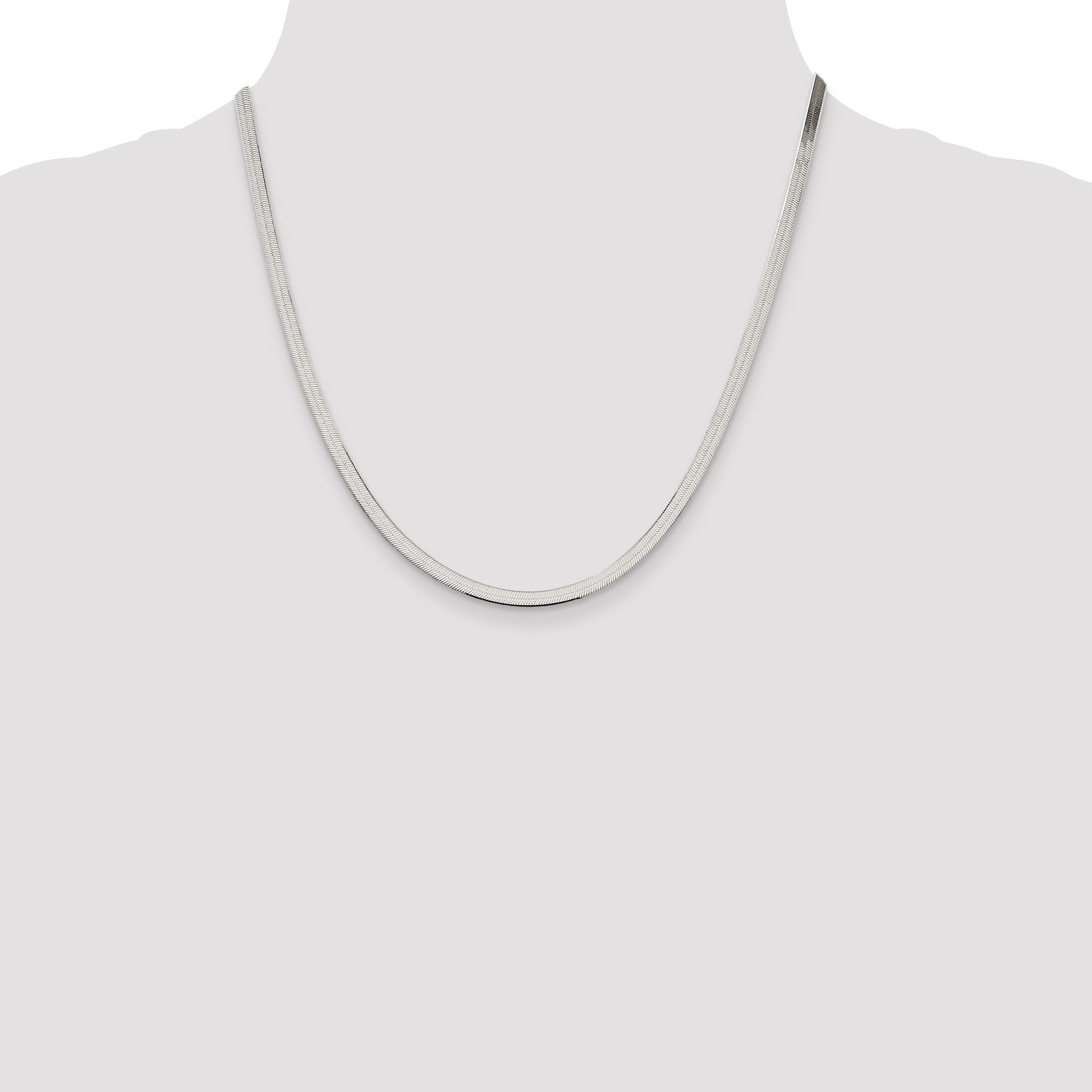 20 Inch Sterling Silver 3.5mm Magic Herringbone Chain Necklace