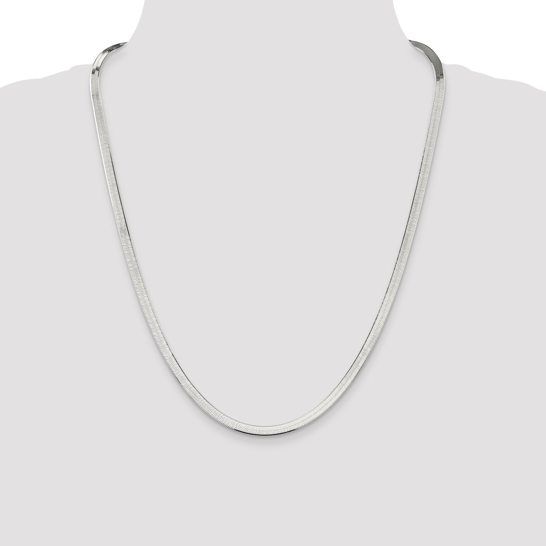 24 Inch Sterling Silver 4.5mm Magic Herringbone Chain Necklace