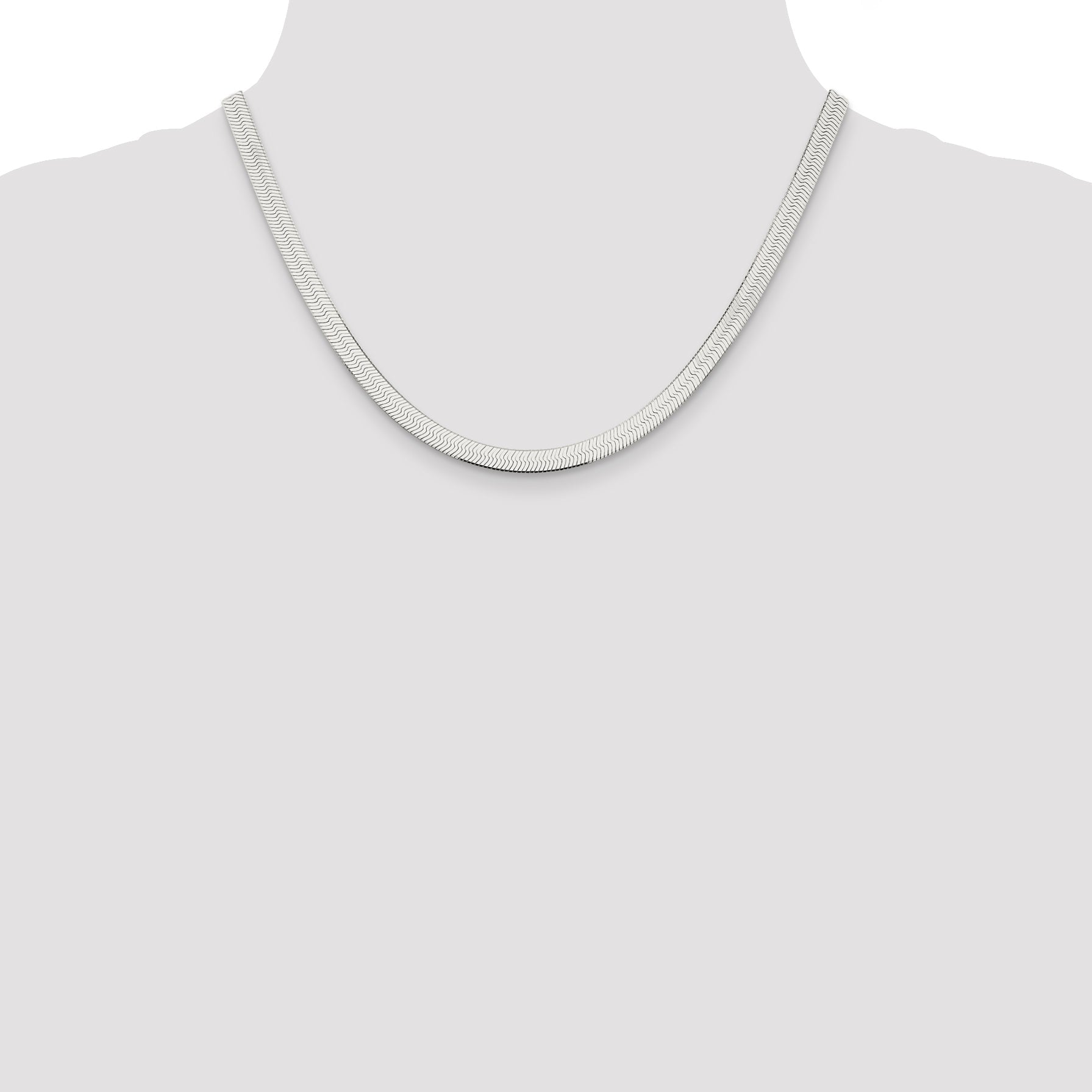 18 Inch Sterling Silver 5.25mm Magic Herringbone Chain Necklace