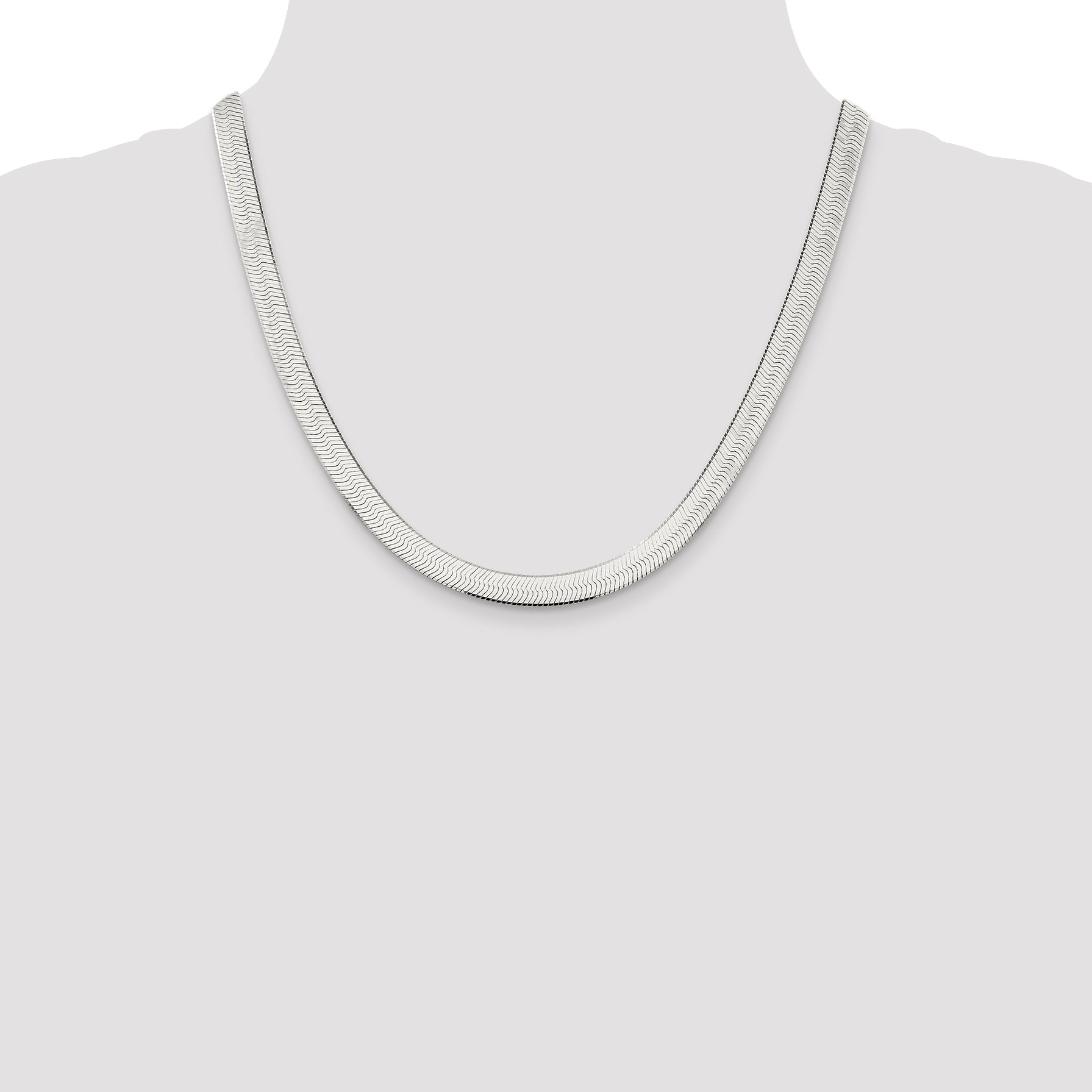 20 Inch Sterling Silver 7.3mm Magic Herringbone Chain Necklace
