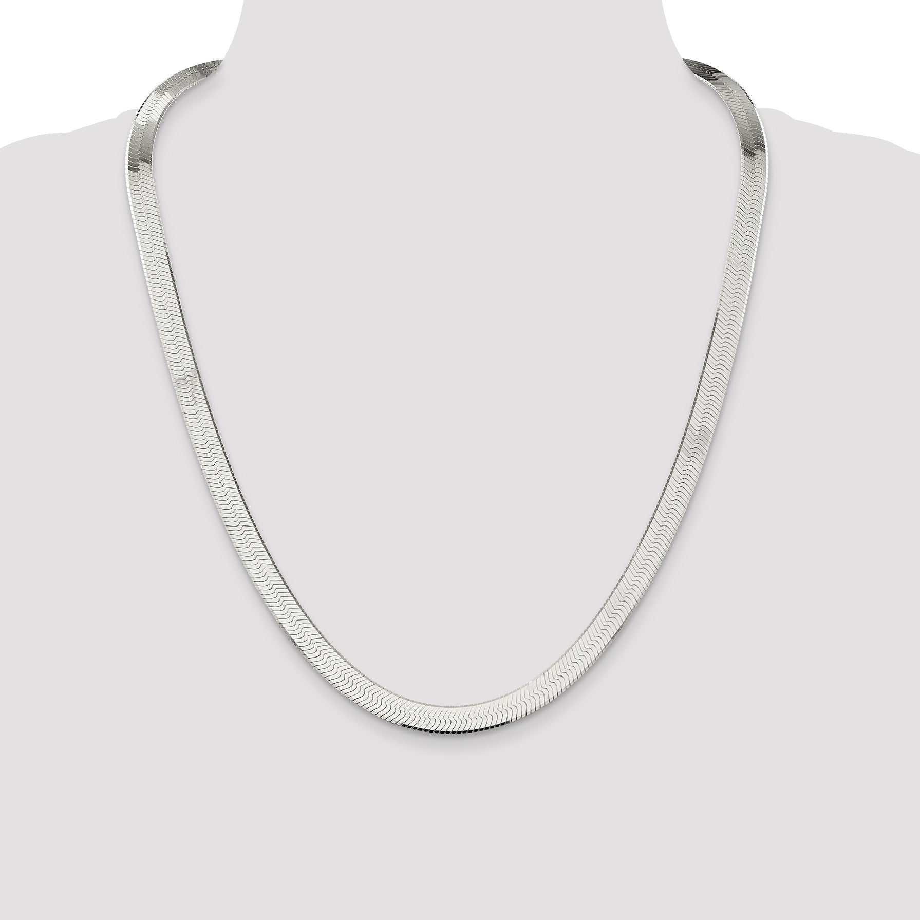 24 Inch Sterling Silver 8mm Magic Herringbone Chain Necklace