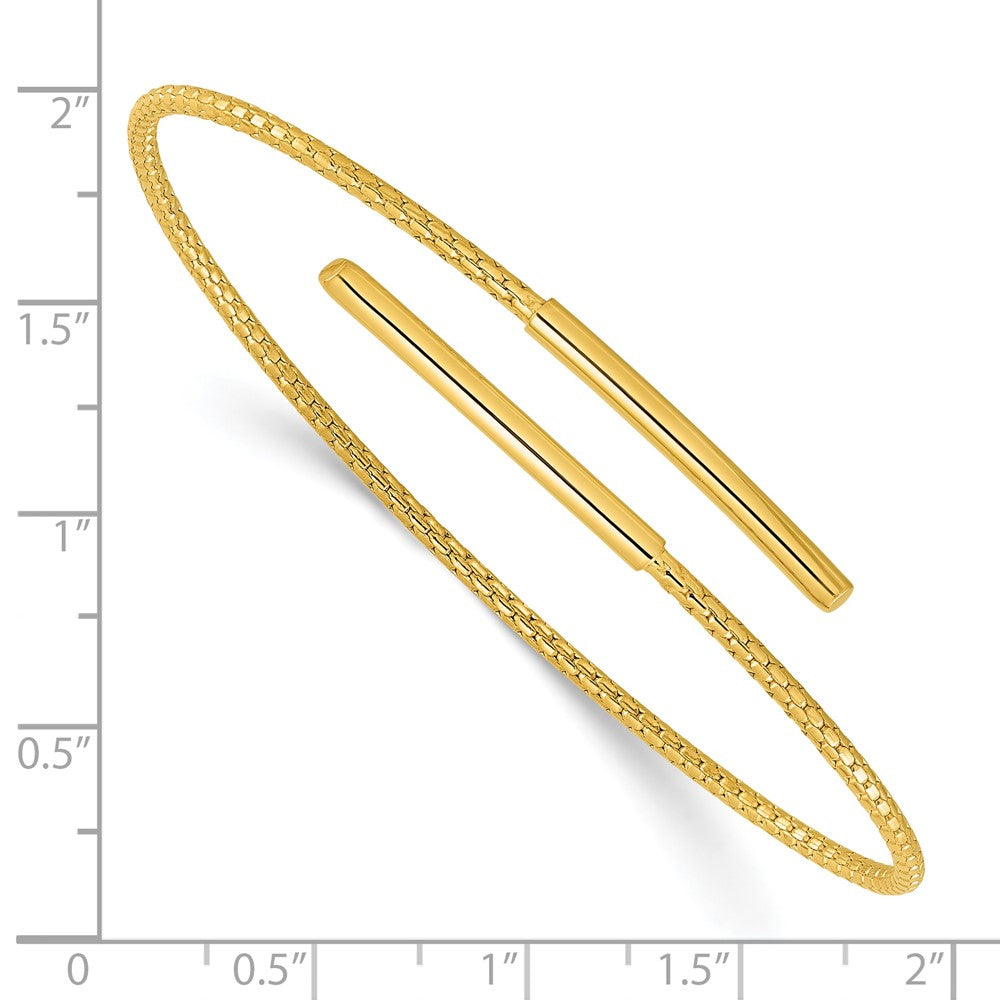 Gold Plated Sterling Silver Polished Bypass Cuff Bangle