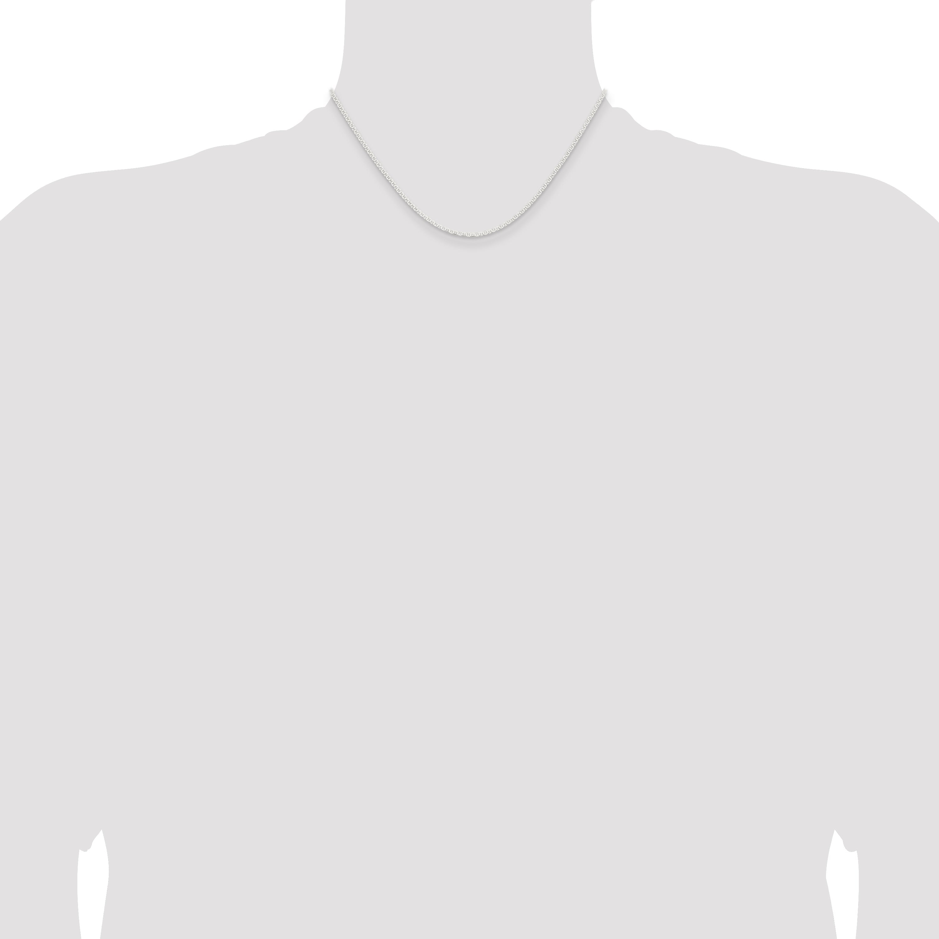 16 Inch Sterling Silver 1.85mm Flat Anchor Chain Necklace