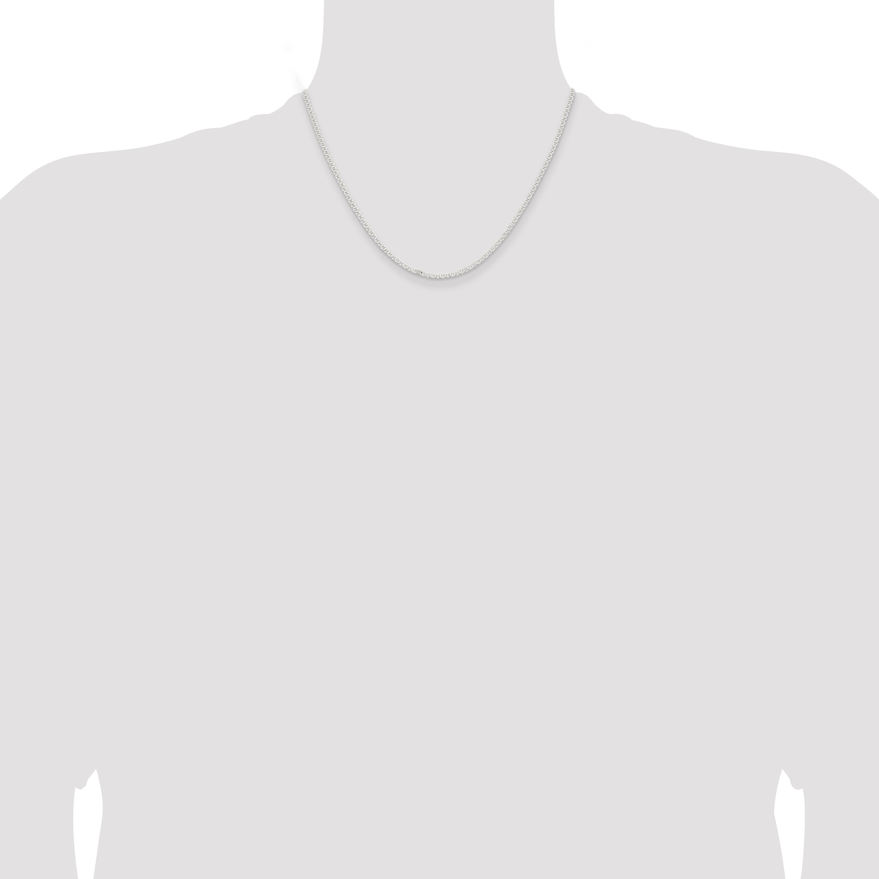 18 Inch Sterling Silver 2.25mm Flat Anchor Chain Necklace