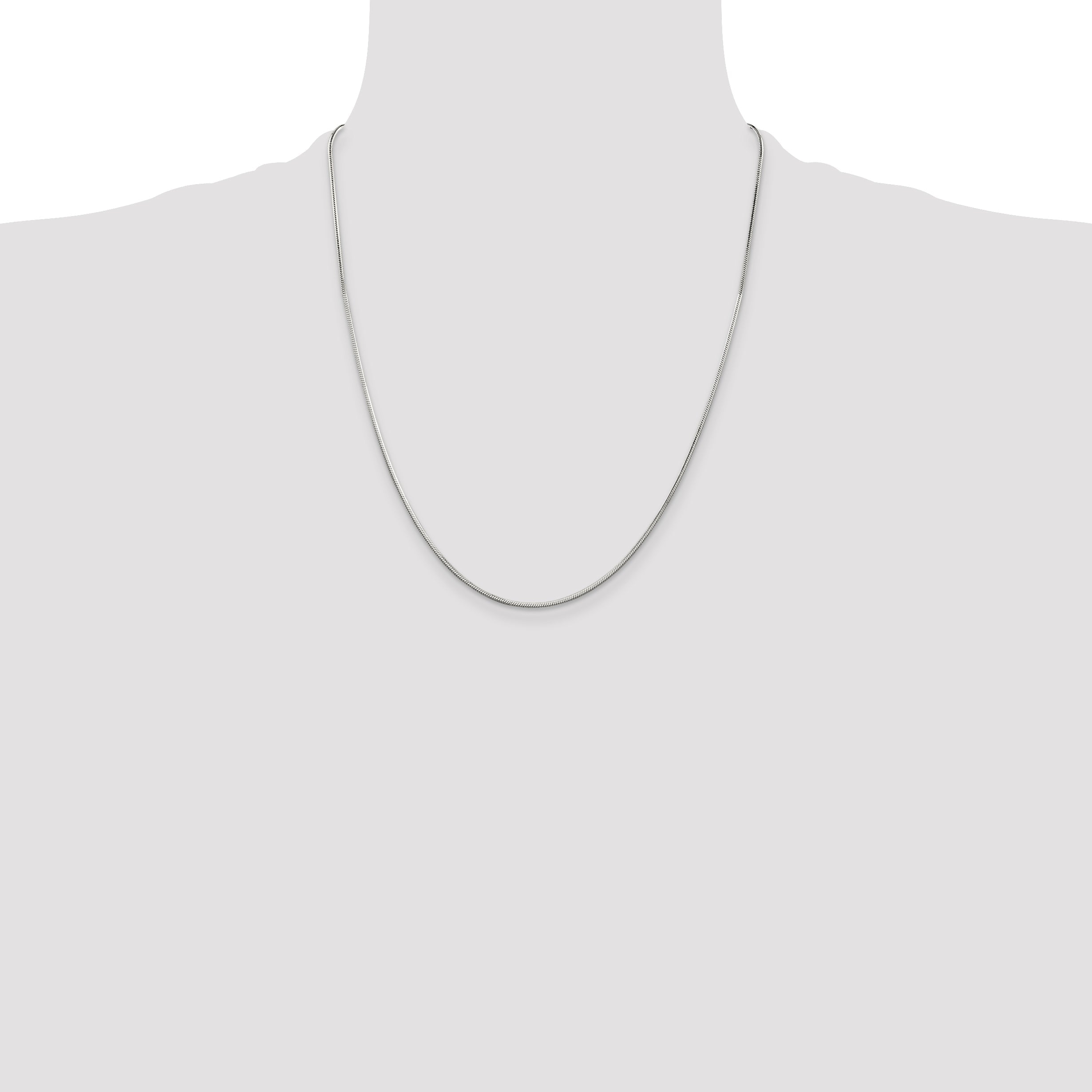 22 Inch Sterling Silver 1.25mm Octagonal Snake Chain Necklace