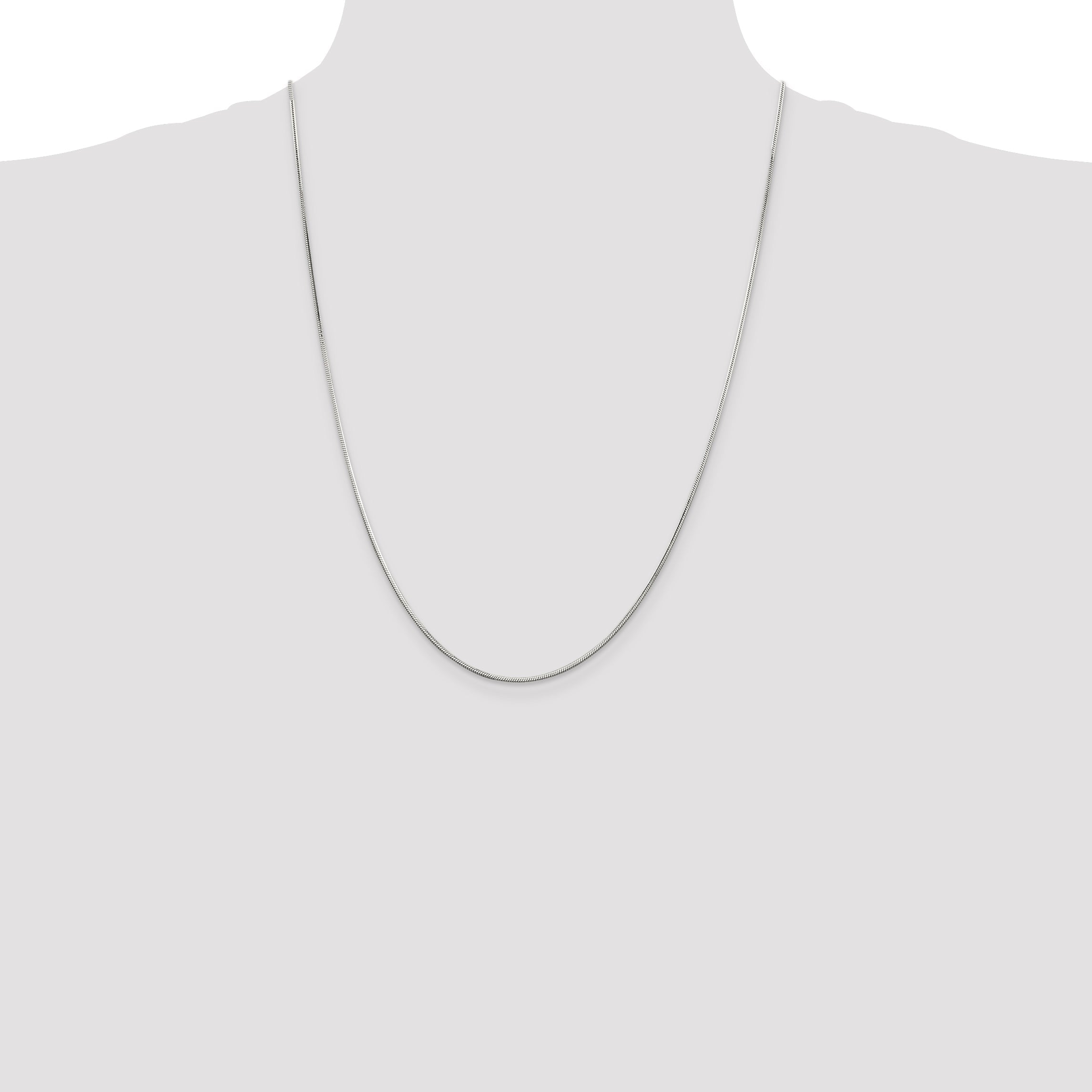 24 Inch Sterling Silver 1.25mm Octagonal Snake Chain Necklace