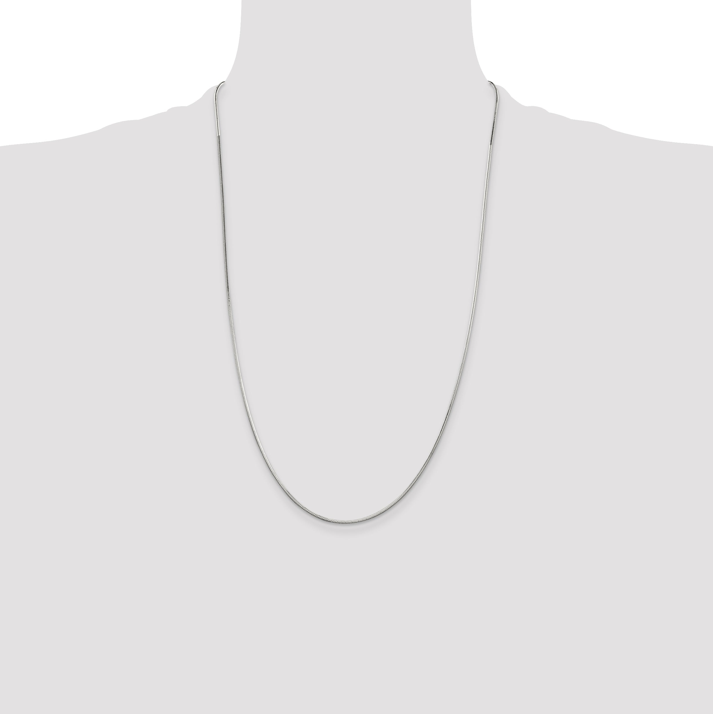 26 Inch Sterling Silver 1.25mm Octagonal Snake Chain Necklace