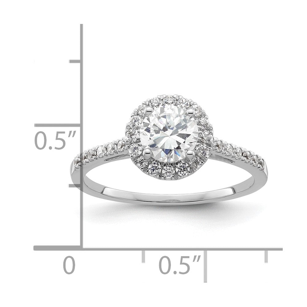 14k White Gold 1/4 Ct. Lab Grown Diamond VS/SI+ G+ 3/4 Ct. Center Halo Engagement Ring