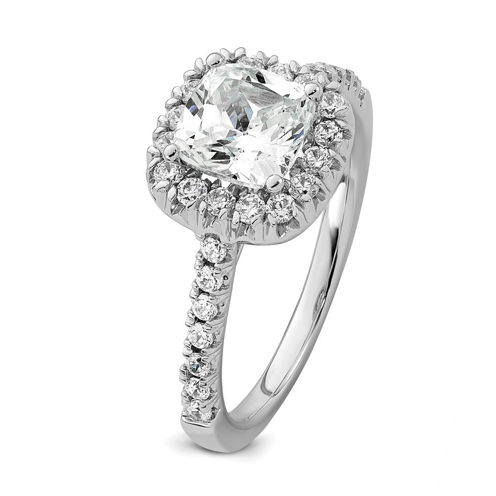 Platinum Lab Grown Diamond VS/SI+ G+ Cushion Halo Engagement R
