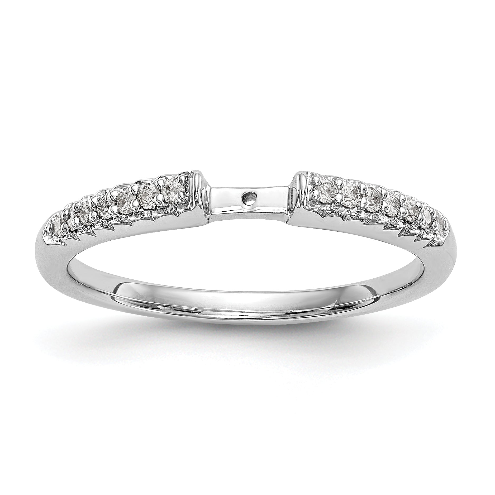 10K White Gold Diamond Peg Set Semi Mount Engagement Ring