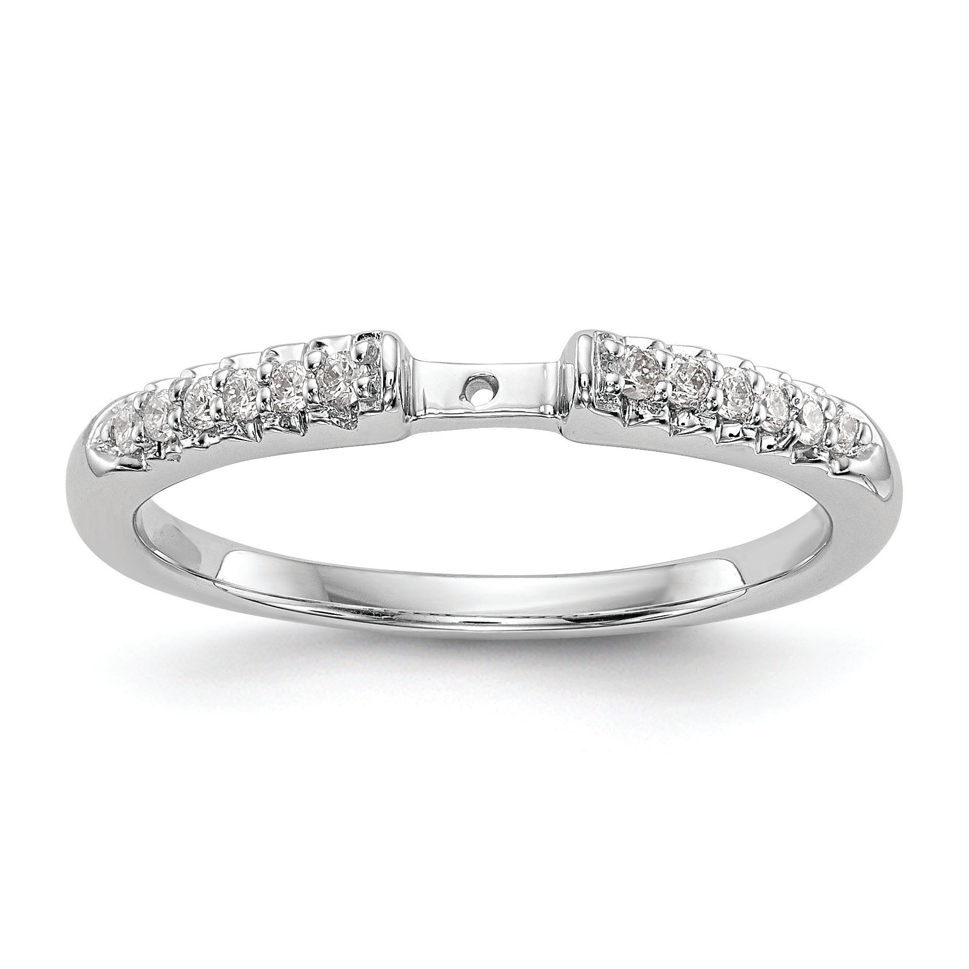 10K White Gold Peg Set 1/8 Carat Diamond Semi Mount Engagement Ring