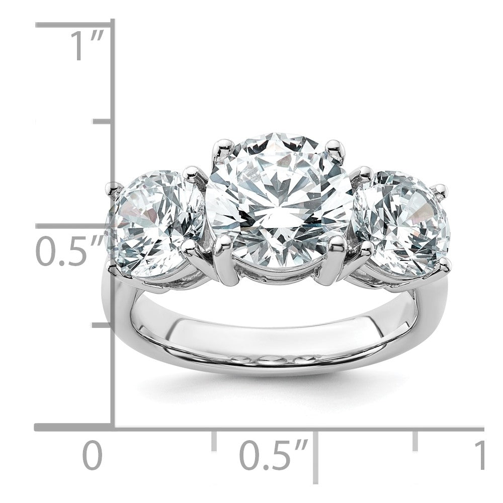 14k White Gold 5 Ct. Lab Grown Diamond VS/SI+ G+ Three Stone Engagement Ring