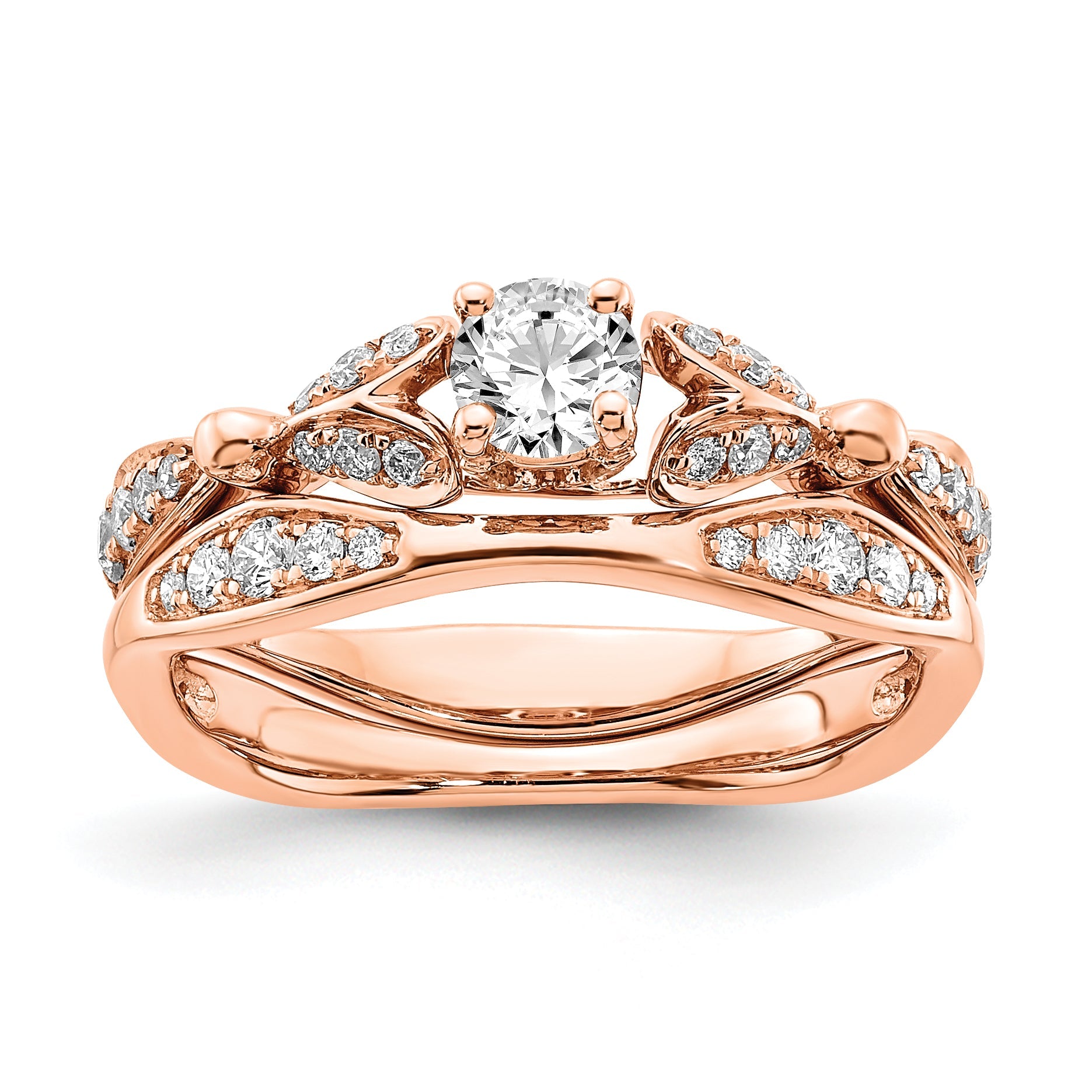 10K Rose Gold Semi Mount Diamond Engagement Ring