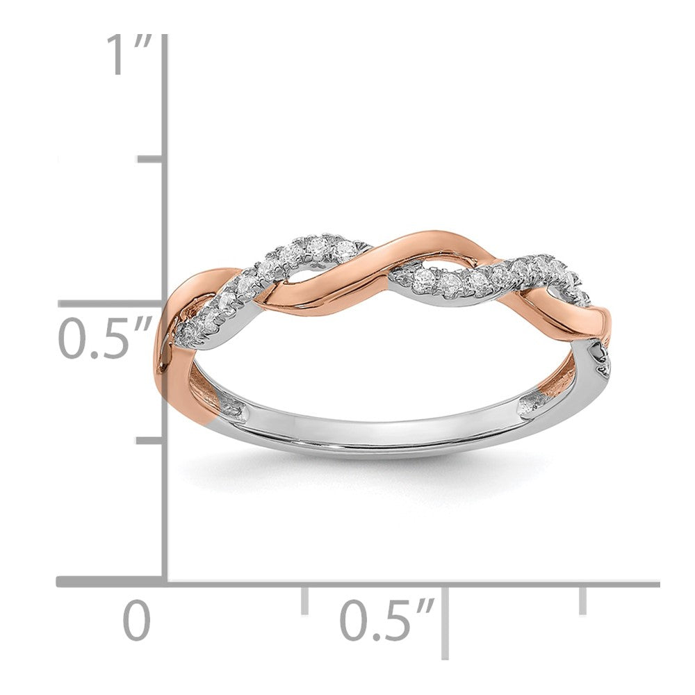 14k Two-tone Two Tone Rose and White Gold 1/8 Ct. Lab Grown Diamond VS/SI+ G+ Complete Wedding Band