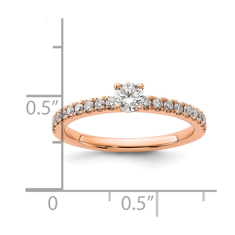 14k Rose Gold 1/2 Ct. Lab Grown Diamond VS/SI+ G+ Complete Round Engagement Ring
