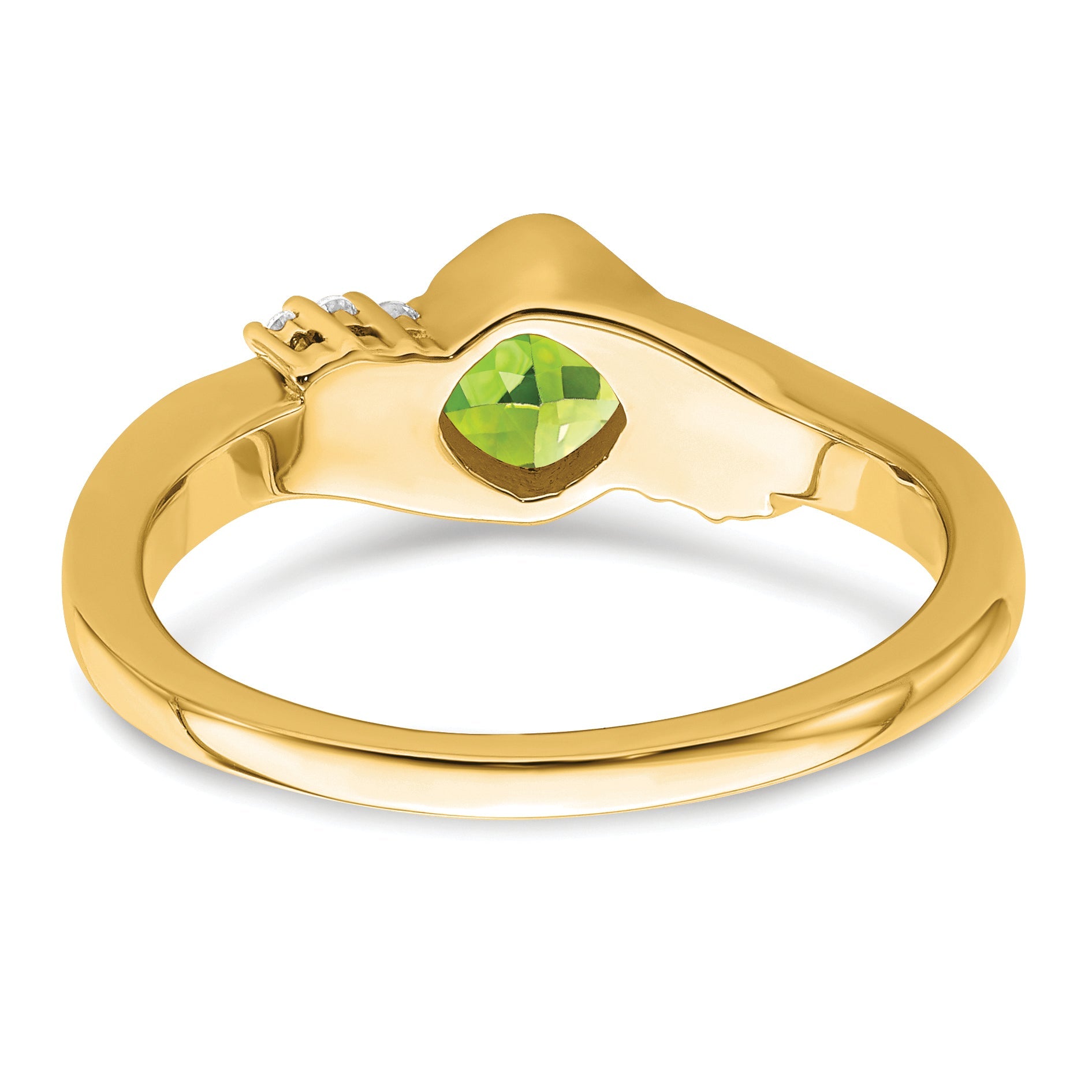 10K Yellow Gold Peridot And Diamond Ring