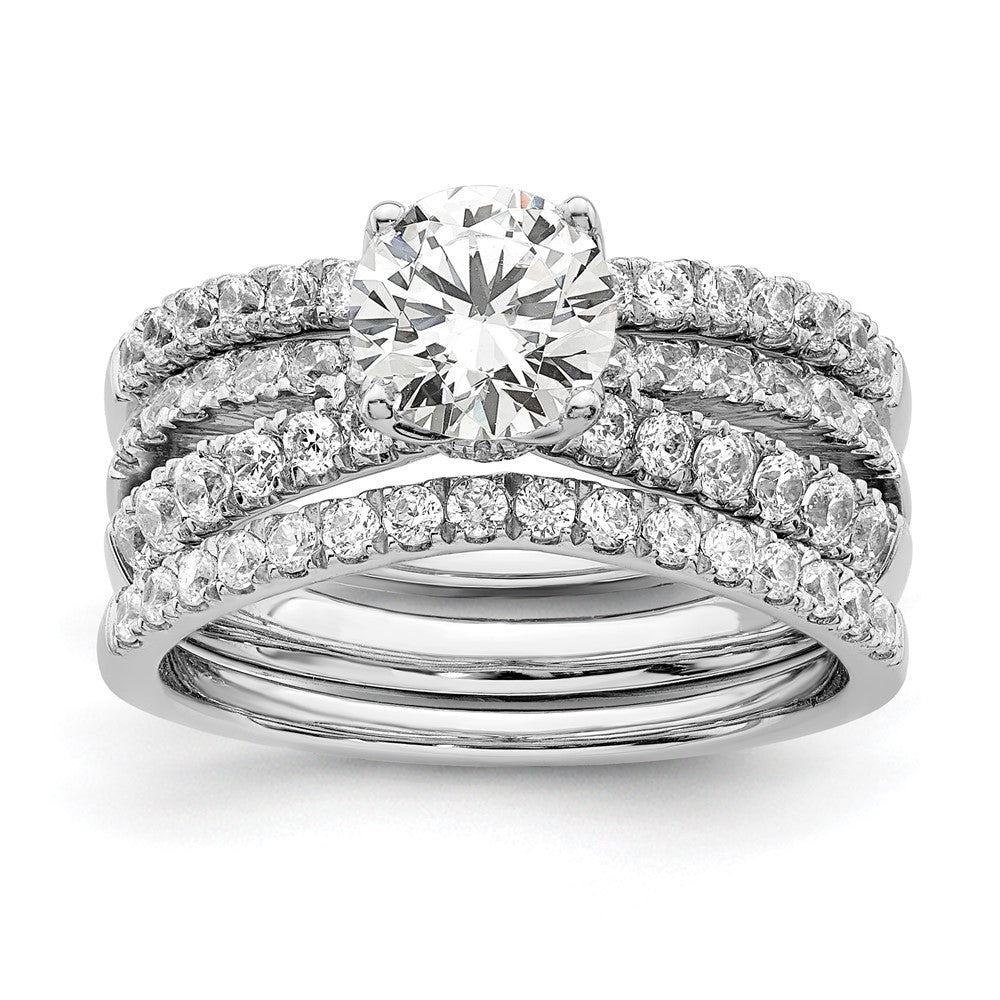 14k White Gold 5/8 Ct. Lab Grown Diamond VS/SI+ G+ 1 Ct. Center Round Semi Mount Engagement Ring