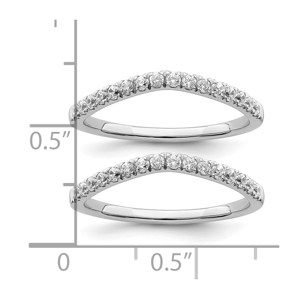 14K White Gold Lab Grown Diamond VS/SI FGH Set of 2 Wedding Band Rings