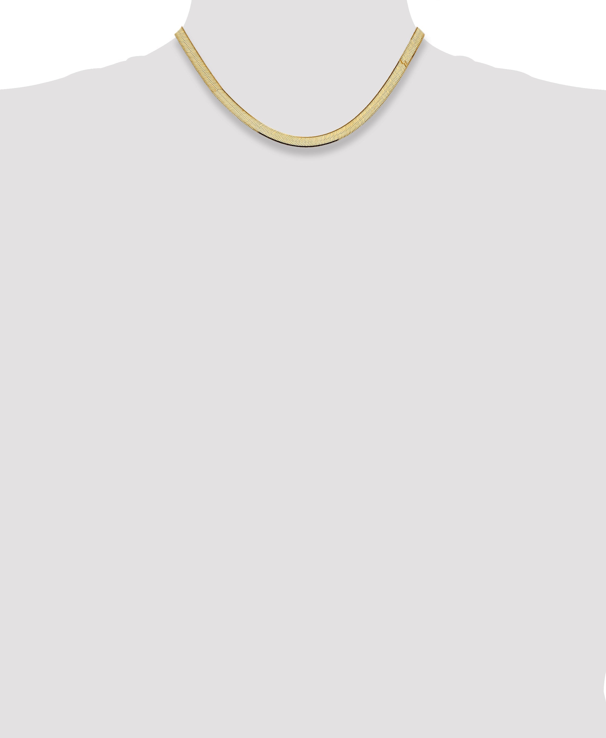 14K Yellow Gold 16 Inch 5.5mm Silky Herringbone With Lobster Clasp Chain Necklace