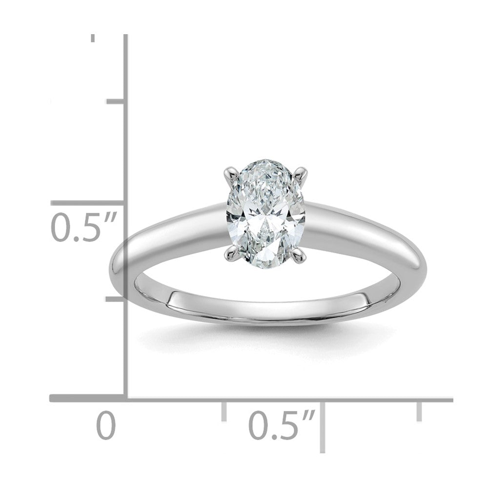 14k White Gold 3/4 Ct. Certified Lab Grown Diamond VS/SI+ G+ Oval Solitare Engagement Ring