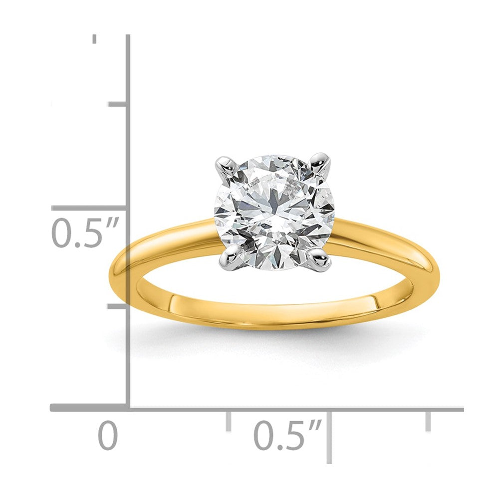 14k Two-tone 1 1/2 Ct. Certified Lab Grown Diamond VS/SI+ G+ Round Solitaire Engagement Ring