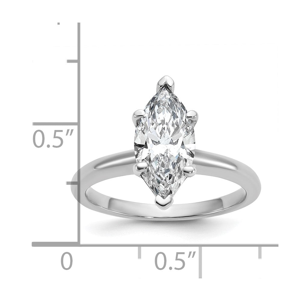 14k White Gold 2 Ct. Lab Grown Diamond VS/SI+ G+ Marquise Solitare Engagement Ring