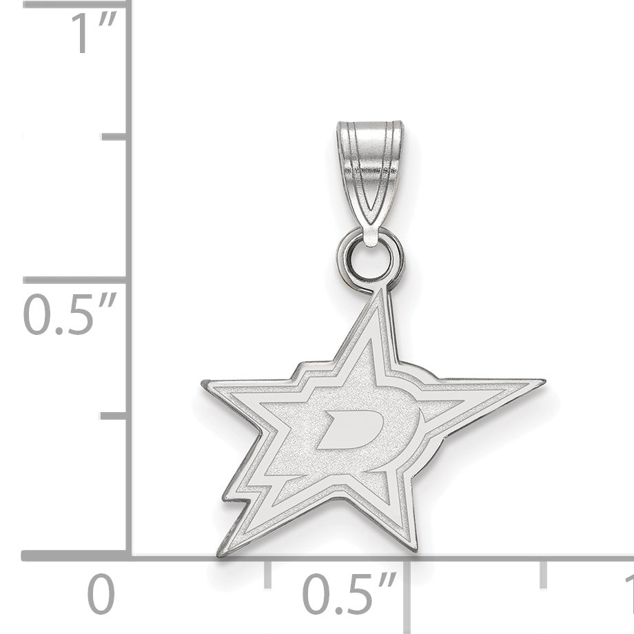10K White Gold Nhl Logoart Dallas Stars Small Pendant