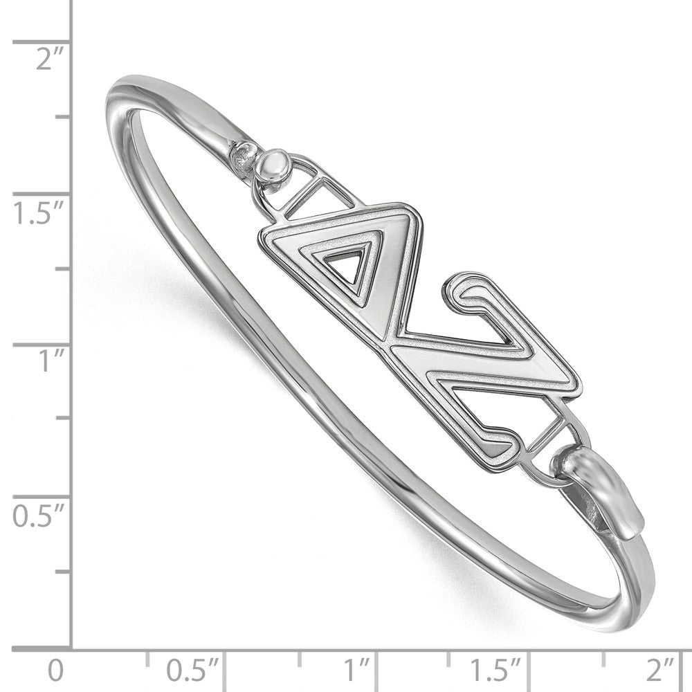 Sterling Silver Logoart Delta Zeta Small Hook And Clasp Bangle