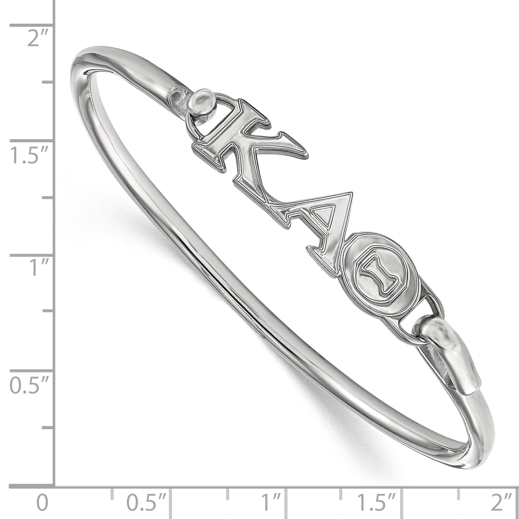 Sterling Silver Logoart Kappa Alpha Theta Small Hook And Clasp Bangle