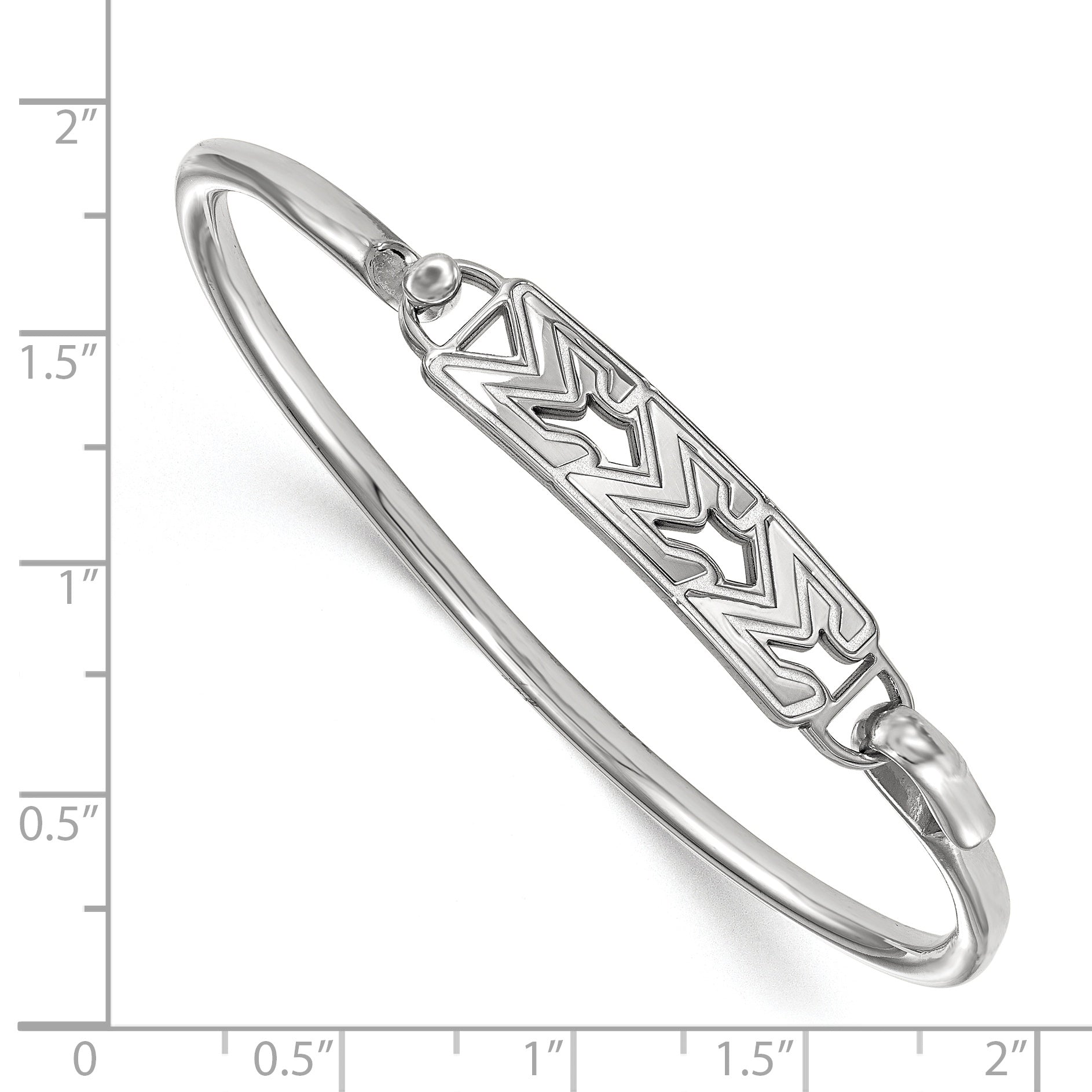 Sterling Silver S. Rh P Logoart Sigma Small Hook And Clasp Bangle