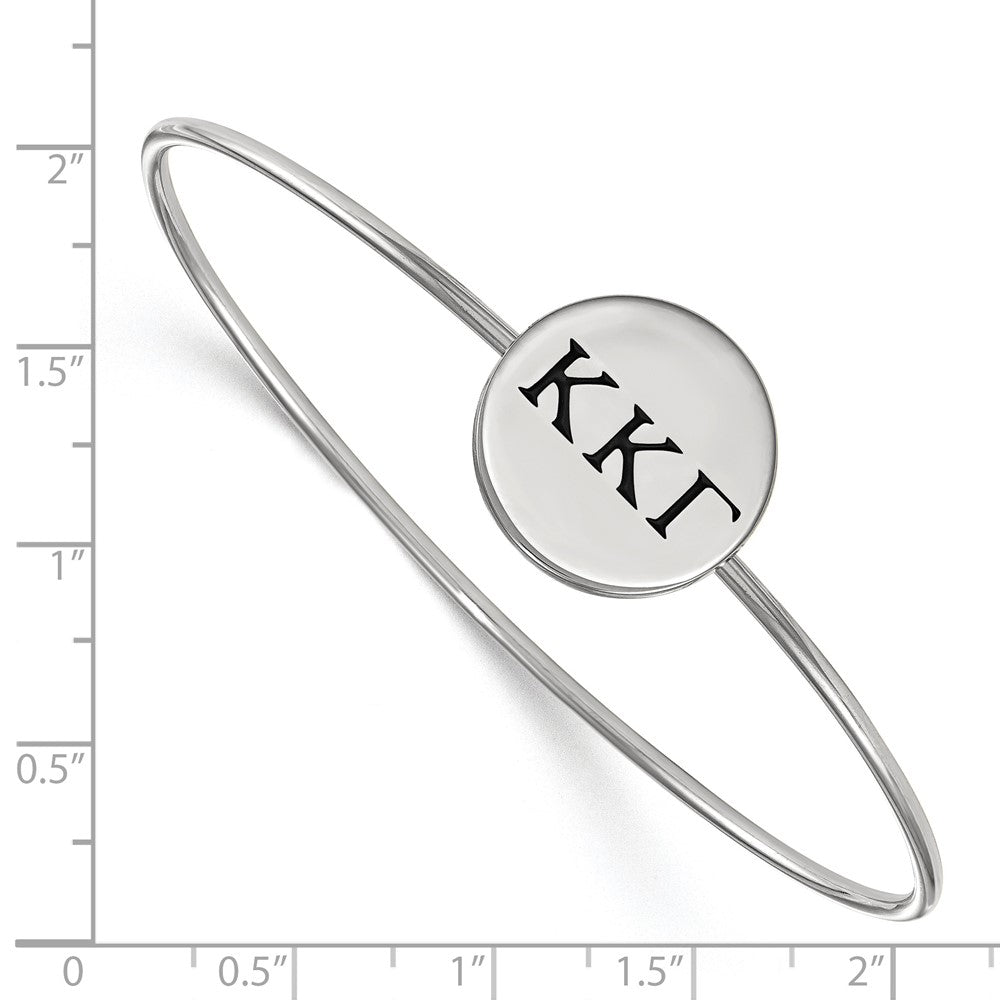 Sterling Silver S. Rh Plated Logoart Kappa Gamma Enameled Slip On Bangle