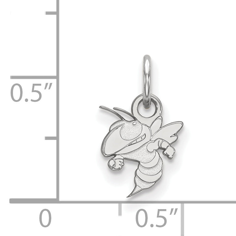 14K White Gold Logoart Georgia Institute Of Technology Yellow Jacket Extra Small Pendant