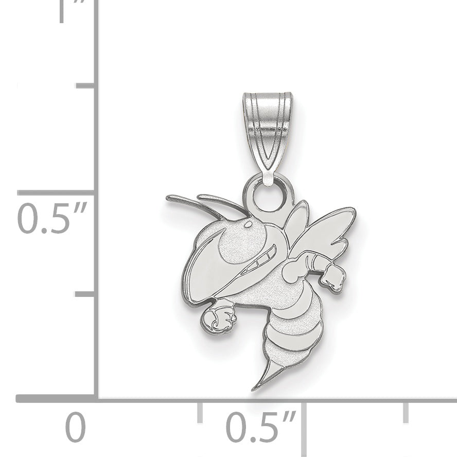 Sterling Silver Rhodium Plated Logoart Georgia Institute Of Technology Yellow Jacket Small Pendant