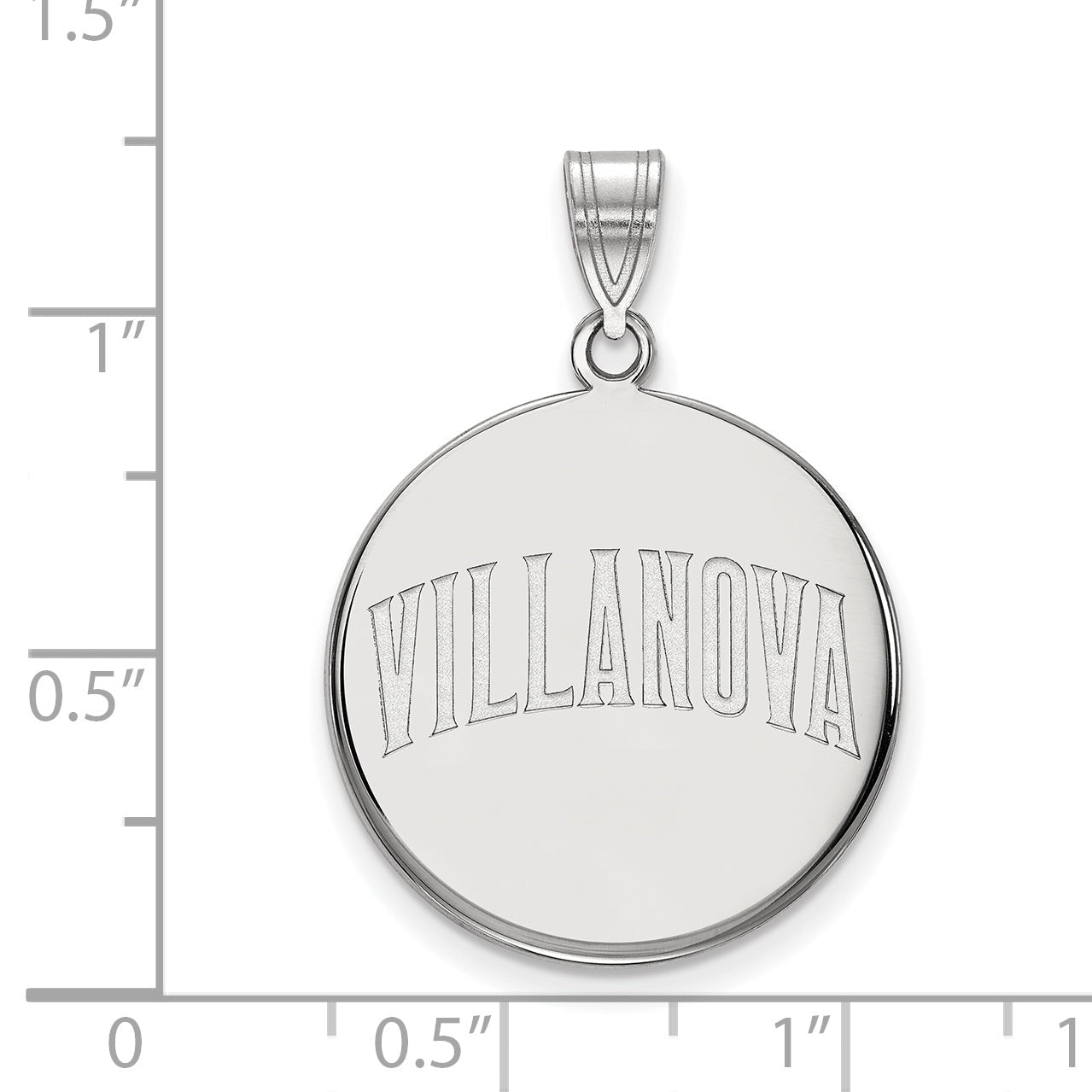 Sterling Silver Rhodium Plated Logoart Villanova University Large Disc Pendant