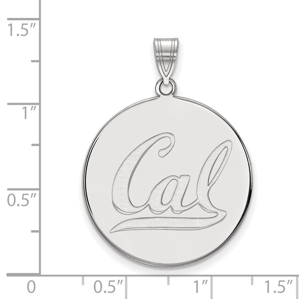 Sterling Silver Rhodium Plated Logoart University Of California Berkeley Extra Large Disc Pendant