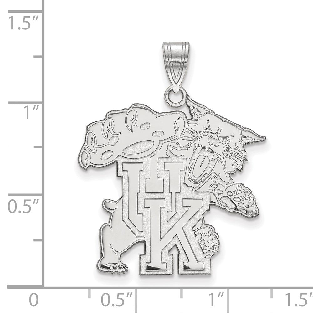 Sterling Silver Rhodium Plated Logoart University Of Kentucky U K Wildcat Extra Large Pendant