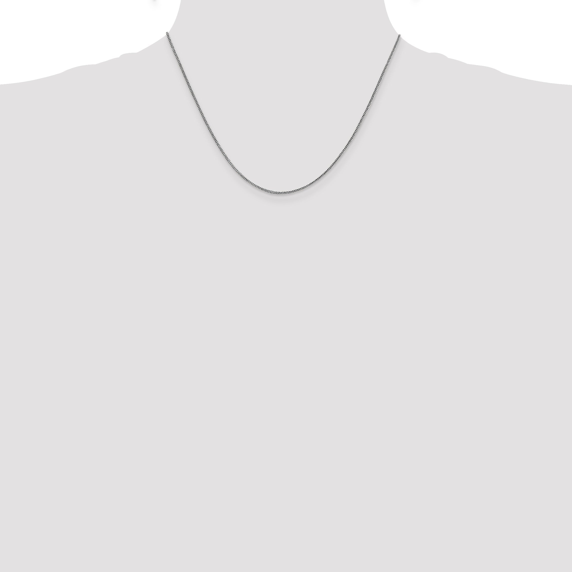 14K White Gold 18 Inch .9mm Franco With Lobster Clasp Chain Necklace