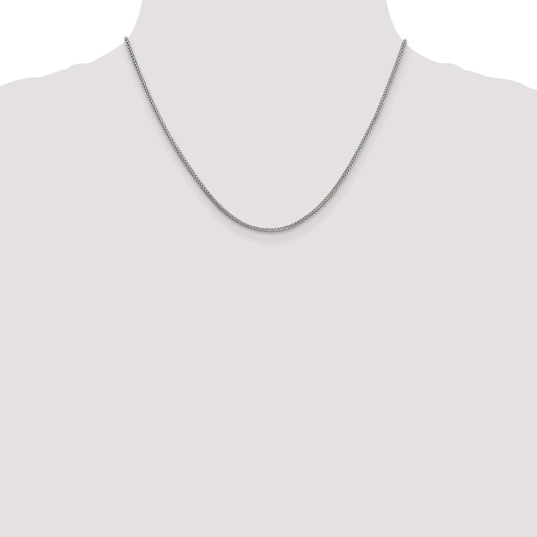 14K White Gold 18 Inch 1.3mm Franco With Lobster Clasp Chain Necklace